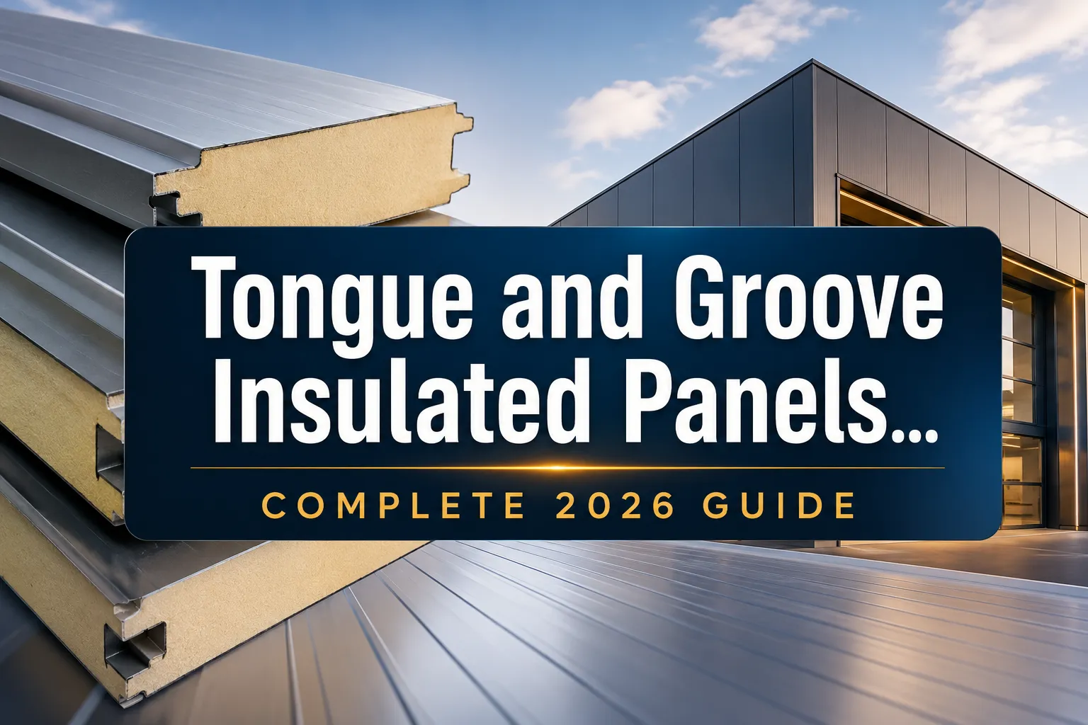 Tongue and Groove Insulated Panels guide banner showing interlocking panel edges